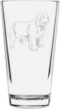 Clumber Spaniel Custom Personalized Dog Themed Etched All Purpose 16oz Pint Glass