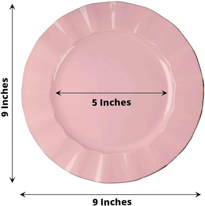 Efavormart 9" Salad Plates – Set of 10 Plastic Dusty Rose Round Disposable - Image 3