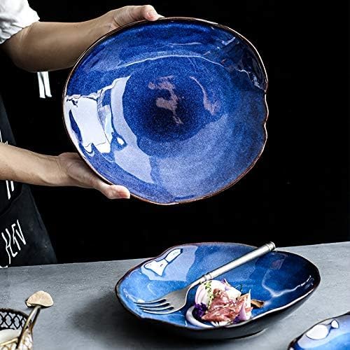 Nordic Ceramic Household Pottery Irregular Salad Platter Klin Glaze Dinner - Image 4
