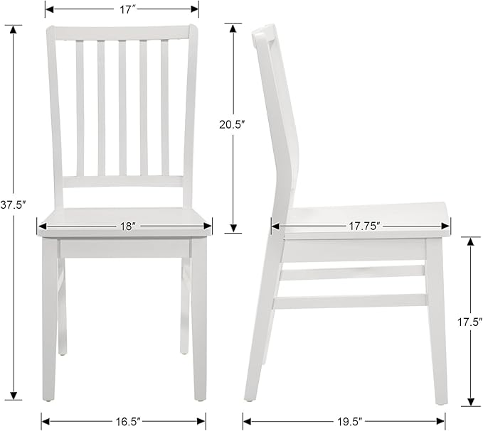 White Wooden Dining Chairs Set of 8, Farmhouse Dining Room & Kitchen Chair with High Back, Spindle Windsor Armless Side Chair for Living Room Dining Room Kitchen Restaurant Balcony
