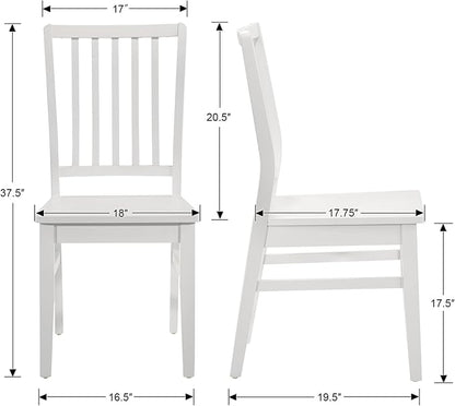 White Wooden Dining Chairs Set of 4, Farmhouse Dining Room & Kitchen Chair with High Back, Spindle Windsor Armless Side Chair for Living Room Dining Room Kitchen Restaurant Balcony