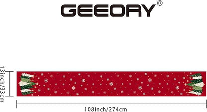 Christmas Table Runner 13x108 Inch, Xmas Trees Snowflakes Holiday Decorative - Image 6