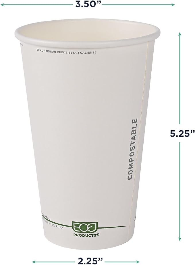 ECO PRODUCTS GreenStripe Disposable Paper Hot Cups, 16 oz, Paper To-Go Cups - Image 3