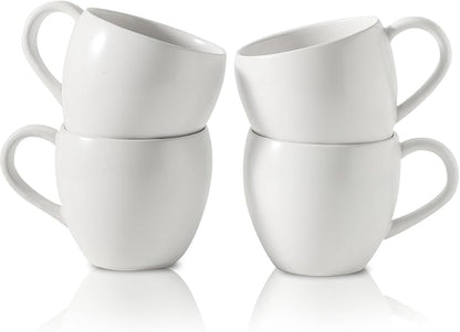 Coffee Mugs Set of 4, Stoneware 16 oz Coffee Cups by Tikooere