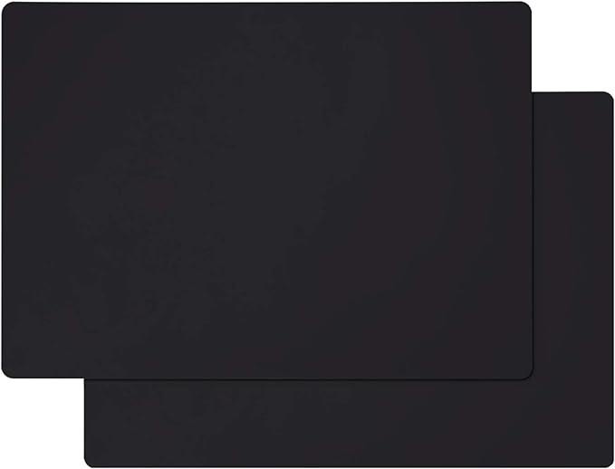 Gartful Extra Large Silicone Mats for Countertop, 28" by 20" Multipurpose Mat, Counter Table Protector, Desk Saver Pad, Placemat Nonstick Nonskid Heat-Resistant Pad, Black, 2PCS