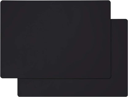Gartful Silicone Mats for Countertop - Thicker, 28" by 20" Extra Large Multipurpose Mat, Counter Table Protector, Desk Saver Pad, Placemat Nonstick Nonskid Heat-Resistant Pad, Black, 2PCS