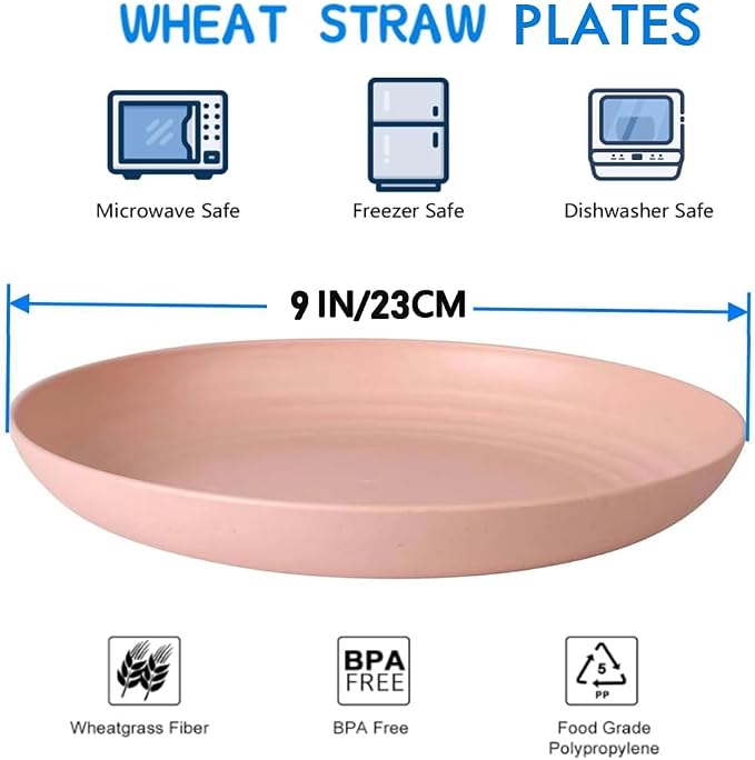 9 Inch Unbreakable Wheat Straw Plates - Image 3