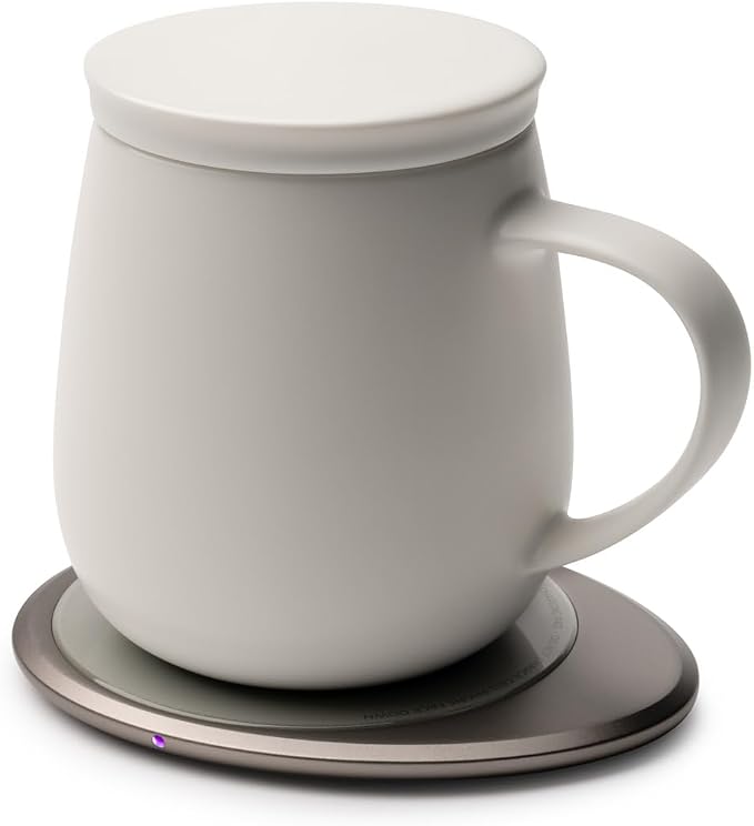 Ui 3 Self-Heating Mug Set – Jasmine White | 12 fl oz / 355 mL Ceramic Coffee & - Image 2