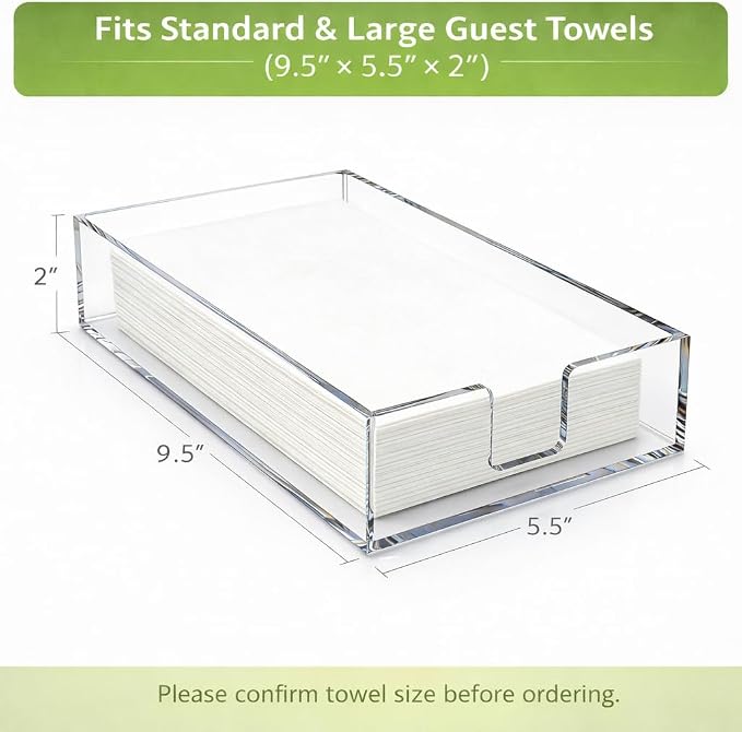 Acrylic Guest Towel Napkin Holder, Disposable Towel Holder - Image 3