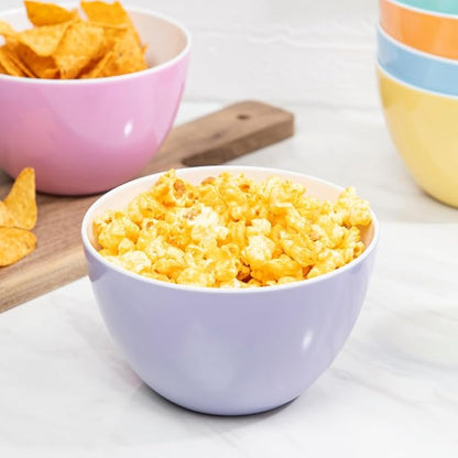 Set of 6 Large Bowls, 5.5-Inch 30.4 OZ ColorPop Melamine Bowls, Unbreakable - Image 4