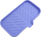 Silicone Bathroom Soap Dishes with Drain Spout-Bathroom and Kitchen Sink Organizer,Sponge Holder,Dish Soap Tray,Perfect for Dispenser,Scrubber,Bottle on Sink or Counter-Light Purple 9.6"×5.3"