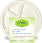Urban Box Co. 12-Inch 4-Compartment Compostable Plates, Heavy-Duty Eco-Friendly Sugarcane Fiber, Biodegradable & PFAS-Free, BPI-Certified, Compostable Dinner Plates, 150 Pack