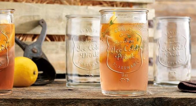 Glaver's Drinking Glasses Set of 4, Vintage Italian Style – Elegant 20 Oz Clear - Image 6
