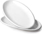 DOWAN 16" Serving Platters, Serving Platters for Wedding, Large Oval Porcelain Serving Tray for Entertaining, Dinner Platters for Serving Food Appetizers Meat, Serving Dishes for Parties, Set of 2
