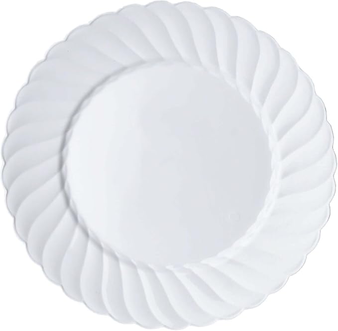 Efavormart 10-Pack 10" White Flared Round Plastic Dinner Plates, Premium Heavy - Image 7