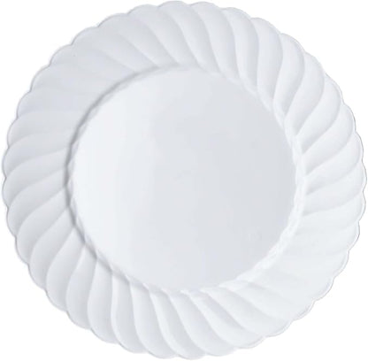 Efavormart 10-Pack 10" White Flared Round Plastic Dinner Plates, Premium Heavy - Image 7