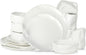 Stone by Mercer Project Atik Modern Stoneware 16-Piece Dinnerware Set, Plate and Bowl Set, Dish set for 4, White