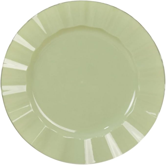 Efavormart 10 Pack | Sage Green 11" Round Plastic Dinner Plates, Disposable - Image 7