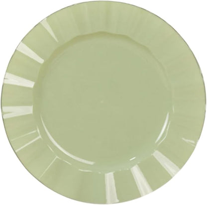 Efavormart 10 Pack | Sage Green 11" Round Plastic Dinner Plates, Disposable - Image 7