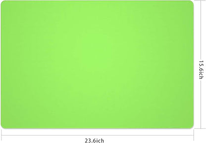 Silicone Placemats, Food-Grade Non-Slip Waterproof, Dining, Stain Resistant, Countertop Protector, Kitchen Counter Mat, Heat Resistant, Baking mat Dishwasher Safe (23.6"×15.7"-2pack, Green)