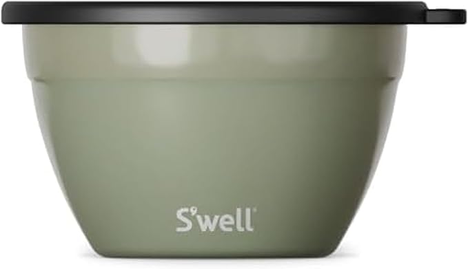S'well Stainless Steel Salad Bowl Kit 64oz, Mountain Sage, Comes by Swell