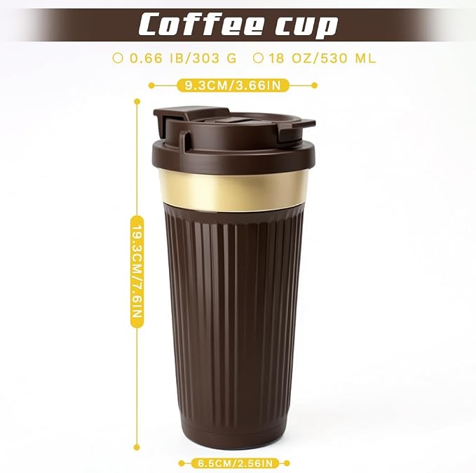 Vacuum Insulated Stainless Steel Travel Coffee Mug, Leak Proof Cup - Image 5