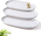 AmorArc Large Ceramic Serving Platter, 15.5"/14"/12.2" Oval Platters Microwave Safe, Serving Trays for Wedding, Stoneware Serving Dish for Entertaining&Party, Set of 3