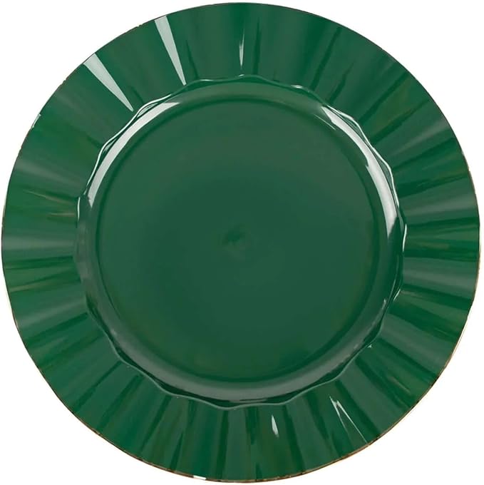 Efavormart 11" Dinner Plates – Set of 10 Plastic Hunter Green Round Disposable - Image 7