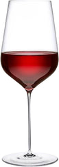 NUDE Red Wine Glass, Stem Zero Trio – Crystal Long Stem Wine Glass for Medium to Full Bodied Red Wines, Generous Bowl with Tapered Sides, Lead-Free, Dishwasher Safe, 17.25 oz