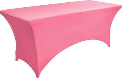 2-Pack 6ft Spandex Table Covers for Rectangle Standard Folding Tables - Wrinkle Resistant Stretch Tablecloths - Ultimate Fitted Table Protector for Parties, Trade Shows, Banquet