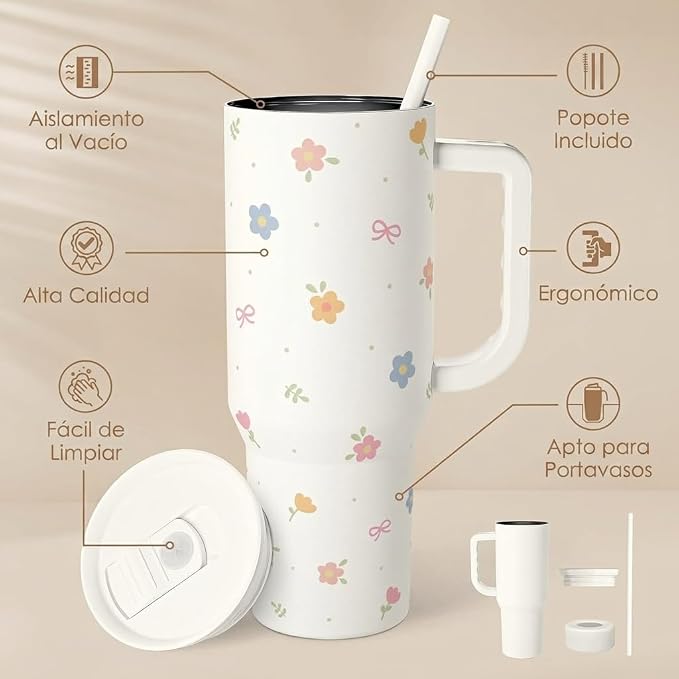 Floral 40oz Slider Tumbler - Image 2