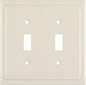 Henne Bery Modern Edge Decorative Wall Plate Switch Plate Outlet Cover, Durable Solid Zinc Alloy (Double Toggle, Light Almond)