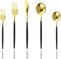 JASHII Black GoldSilverware Set, 20-Piece Stainless Steel Flatware by JASHII
