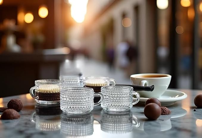 Glaver's Espresso Cups, Small 3 oz Set of 6 Shot Glasses Coffee Espresso Mugs - Image 6