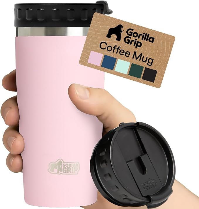 GORILLA GRIP 304 Stainless Steel Double Insulated Travel Coffee Mug, Leakproof by Unknown