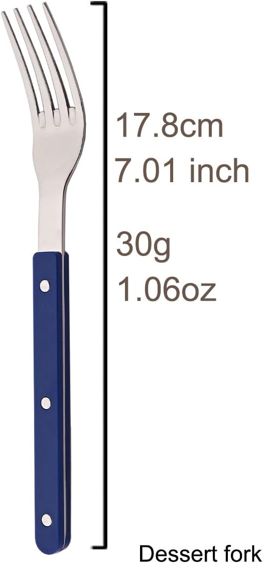 6-Piece Vintage 7.01-inch Dessert Fork Set Silverware Set BRIIEC Stainless - Image 4