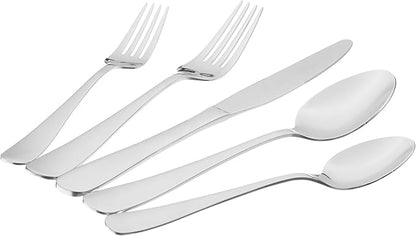 Amazon Basics Silverware Set, Stainless Steel Flatware, Dishwasher Safe - Image 3