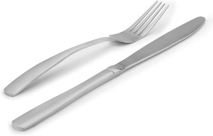 Matte Silverware Set, Bysta 20-Piece Stainless Steel Flatware Set, Kitchen - Image 3