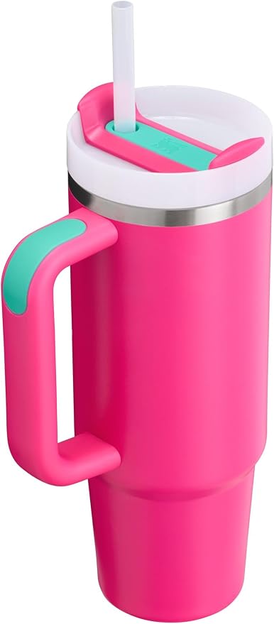 STANLEY Quencher H2.0 Flow State Tumbler, 30 oz, Passion Pink | Handle and - Image 3