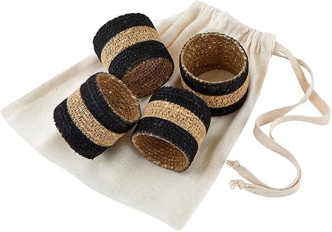 Santa Barbara Design Studio Napkin Ring Set Natural Seagrass Rings by SantaBarbaraDesignStudio