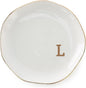 Initials Ring Dish Jewery Tray with personalized L-Monogrammed Gifts Wedding Engagement for Women Friends sister,Ceramic White