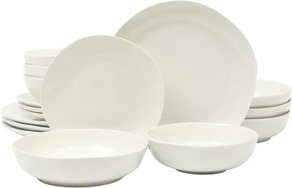 Gibson Home Lindendale 16 Piece Porcelain Ceramic Plates and Bowls Dishes by GibsonHomewares