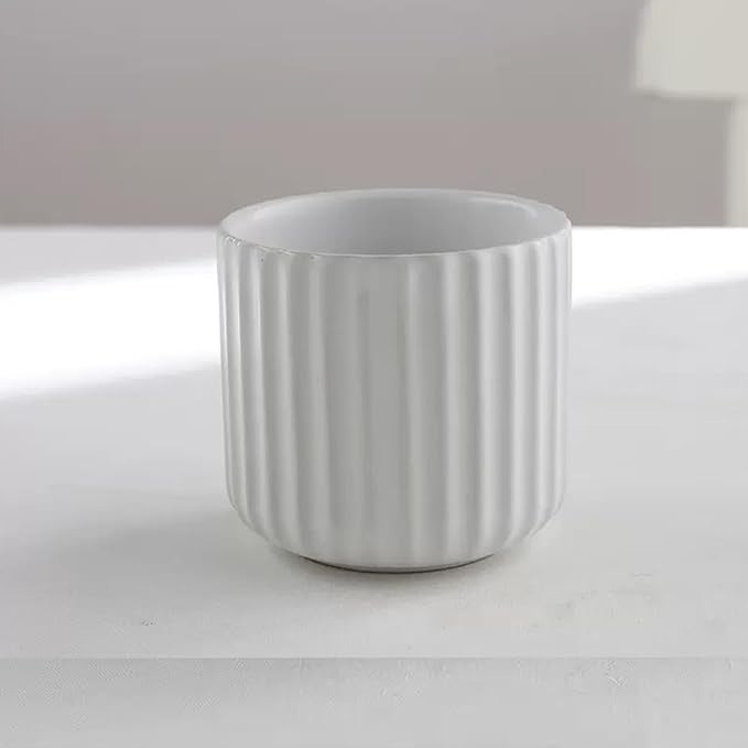 Nordic Ceramic Mug, Japanese Tea Cup 6oz Striped Cup No Handle Drinking Cup - Image 2