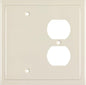 Henne Bery Modern Edge Decorative Wall Plate Switch Plate Outlet Cover, Durable Solid Zinc Alloy (Blank/Duplex, Light Almond)