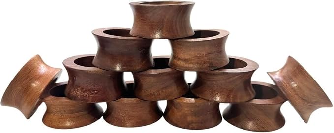 Napkin Rings for Dining Table, Classic Farmhouse Style, Holiday and Party Decor by DIVINEGLANCE