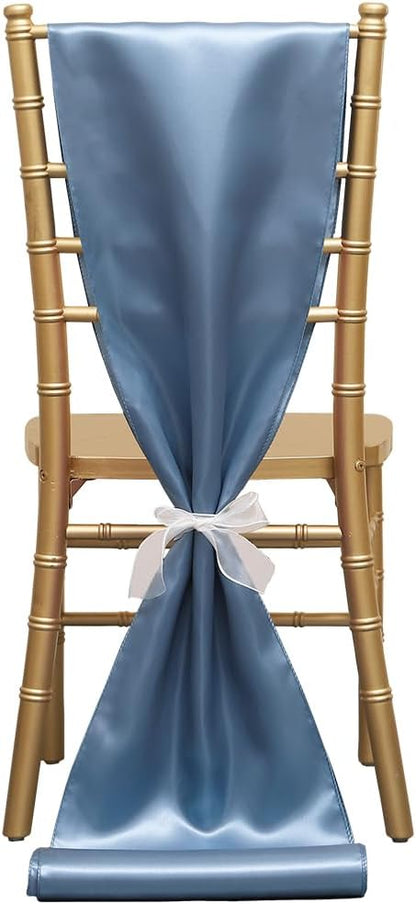 Dusty Blue Satin Table Runner 10 Pack - Image 7