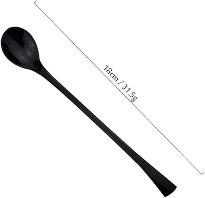 JASHII 18/10 Stainless Steel 4 Piece Mirror Polished Black Long Handle Ice - Image 2