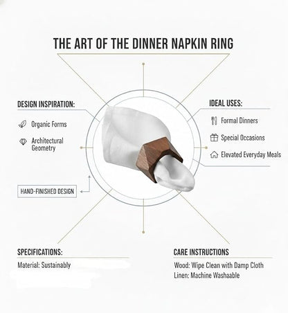 Classic Handmade Napkin Rings Set, Dining Table Holders - Image 2
