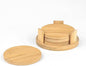 Sublimation Wood Coasters Blanks 4 Pack with Holder Bamboo Round Square Cup Coaster Mats for Sublimation Transfer Heat Press Printing DIY Crafts (Round)