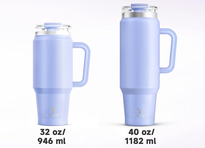 Meoky 40 oz Tumbler with Handle and Straw, Insulated Tumbler with Lid and Straw - Image 8